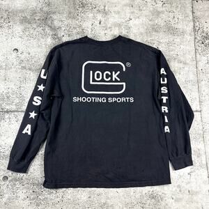 Glock Shooting Sport Long Sleeve Shirt USA x Austria Size XL Distressed